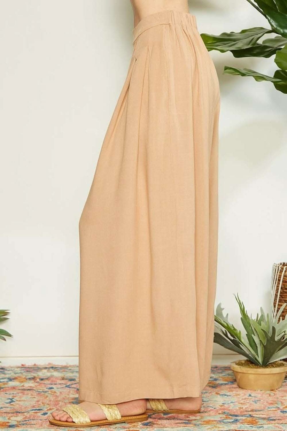 Mittoshop Wrap Pleating Detail Wide Leg Pants - Love Salve